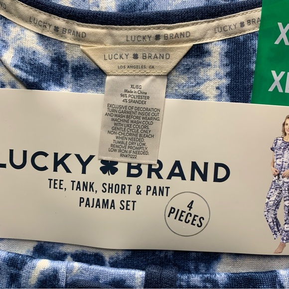 Lucky Brand Ladies' Blue (Winter Tie Dye) 4-Piece Pajama Set NWT - Picture 5 of 14